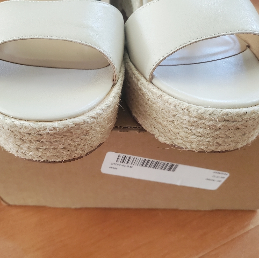 Bowie Espadrille Platform Wedge Leather Sandals, 9 - Picture 5 of 7